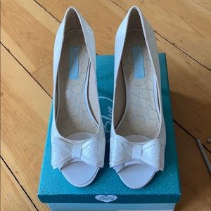 Betsy Johnson White Lace Wedding Heels